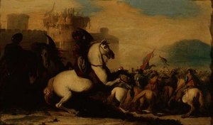 Et kavaleriforlovelse utenfor et fort av Jacques Courtois