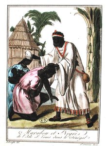 Marabout fra Saint-Louis, Senegal (farge litho)