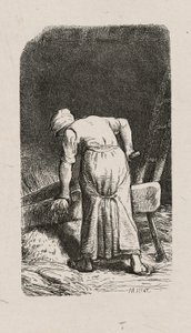 Kvinne knuser lin