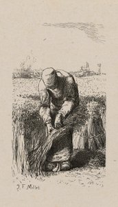 Kvinne som trekker lin av Jacques Adrien Lavieille