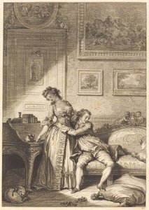 En gjerrig galant svindlerkvinne av Jacques Aliamet and Antoine Jean Duclos after Jean Honoré Fragonard