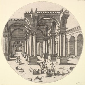 Perspektivutsikt, Temple of Isis, 1551. av Jacques Androuet Du Cerceau