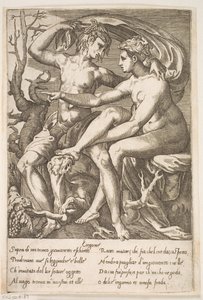 Bacchus og Erigone av Jacques Androuet Ducerceau d.Æ.
