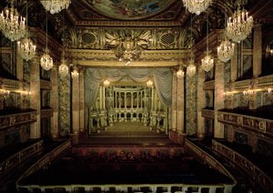 Interiøret i operahuset, ferdigstilt i 1770 (restaurert 1952-71)