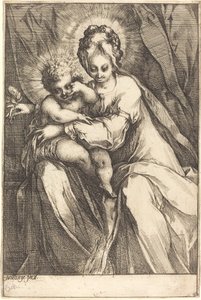 Jomfruen og barnet med en rose, ca. 16161617. av Jacques Bellange
