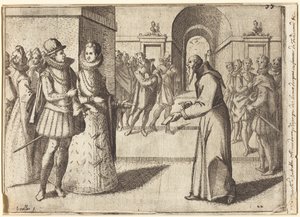 En kapusiner bringer takk fra kongen av Bayern [recto] av Jacques Callot