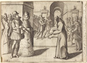 En Capucin som takker kongen av Bayern [recto] av Jacques Callot