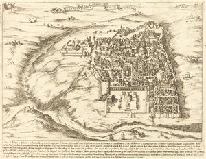 Luftfoto av byen Jerusalem av Jacques Callot