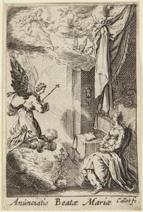 Bebudelsen, fra serien La Vie de la Sainte Vierge (Jomfru Marias liv) av Jacques Callot