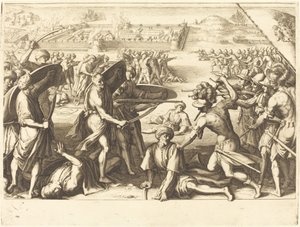 Angrep på Ytre Forts of Bone, ca. 1614. av Jacques Callot