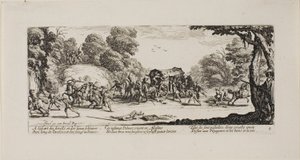 Attack on the Coach, plate åtte fra The Miseries of War av Jacques Callot
