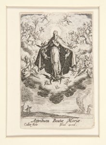 Jomfruens attribusjoner, nr. 14 fra The Life of the Virgin av Jacques Callot
