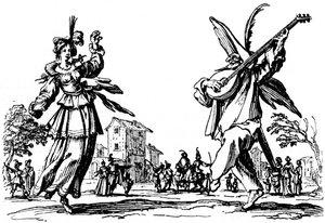 Balls of Sfessania - fra etsninger av Jacomo Callot. av Jacques Callot