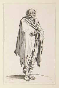 Barhodet tigger med uskodde føtter, fra The Beggars av Jacques Callot