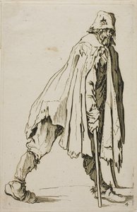 Tigger på krykker med hatt, tallerken fire fra The Beggars av Jacques Callot