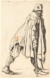 Tigger med krykker og lue av Jacques Callot