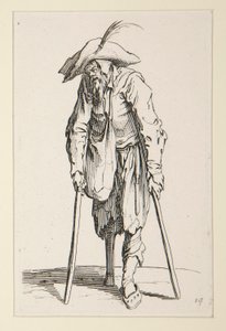 Tigger med et treben, fra The Beggars (Le mendiant a la jambe de bois) av Jacques Callot