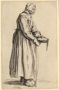 Tiggende kvinne med tallerken, blad 20 fra serien «Tiggerne» av Jacques Callot