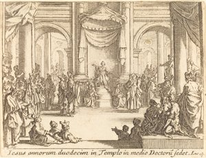 Kristus diskuterte med legene av Jacques Callot