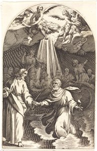 Kristus går på vannet [første tallerken], 16081611. av Jacques Callot