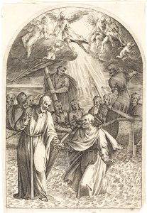 Kristus går på vannet [andre plate] av Jacques Callot