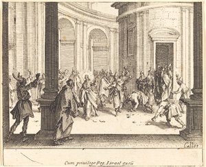 Kristus og kvinnen tatt i utroskap av Jacques Callot