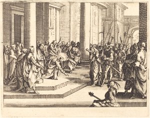 Kristus og kvinnen tatt i utroskap, 1635. av Jacques Callot