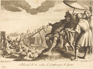 Bygging og befestning av havnen i Livorno av Jacques Callot