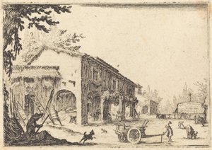 Gårdsplassen til en gård av Jacques Callot