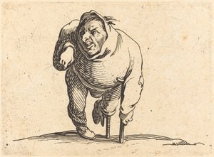 Krøbling med krykke og treben av Jacques Callot
