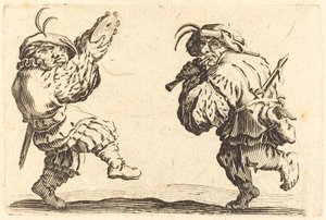 Dansere med fløyte og tamburin av Jacques Callot