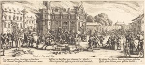 Ødeleggelse av et kloster, ca. 1633. av Jacques Callot