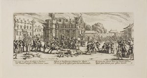 Ødeleggelse av et kloster, plate seks fra The Miseries of War av Jacques Callot