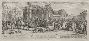 Ødeleggelse av et kloster. av Jacques Callot