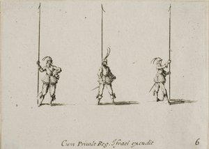 Drill med Raised Pike, plate seks fra The Military Exercises av Jacques Callot