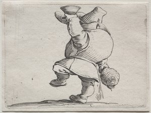 Drikker sett bakfra. av Jacques Callot