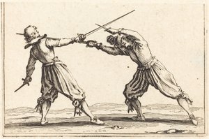 Duell med sverd og dolk av Jacques Callot