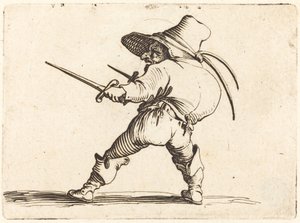 Duellist med sverd og dolk av Jacques Callot