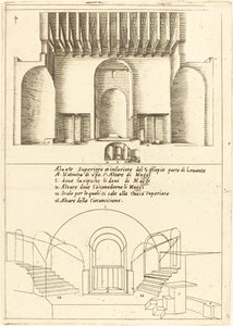 Forhøyning av Den hellige krybbes kirke av Jacques Callot
