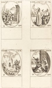Opphøyelse av det hellige kors; St. Aper; St. Euphemia; St. Lambert av Jacques Callot