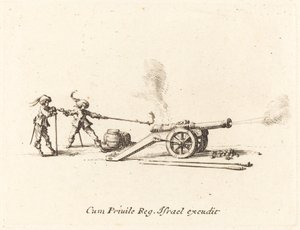 Avfyring av kanonen, 16341635. av Jacques Callot