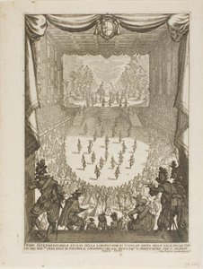 Første intermezzo av Veglia av "Liberation of Tyrannus and Arena" av Jacques Callot