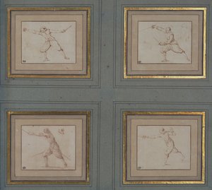 Fire studier av en fekter, 1766-69 av Jacques Callot