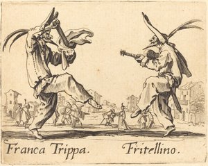 Franca Trippa og Fritellino av Jacques Callot