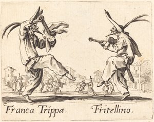 Franca Trippa og Fritellino, ca. 1622. av Jacques Callot