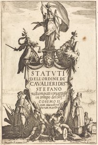 Frontispice for statuttene for ordenen til ridderne av Saint Stephen. av Jacques Callot