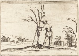 Gartner som beskjærer et tre av Jacques Callot