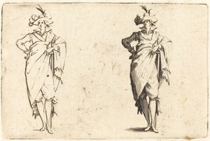 Gentleman sett forfra med hånden på hoften av Jacques Callot