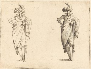 Gentleman sett forfra med hånden på hoften av Jacques Callot