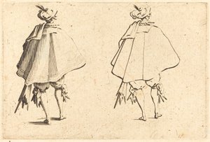 Gentleman in Large Mantle, sett bakfra av Jacques Callot